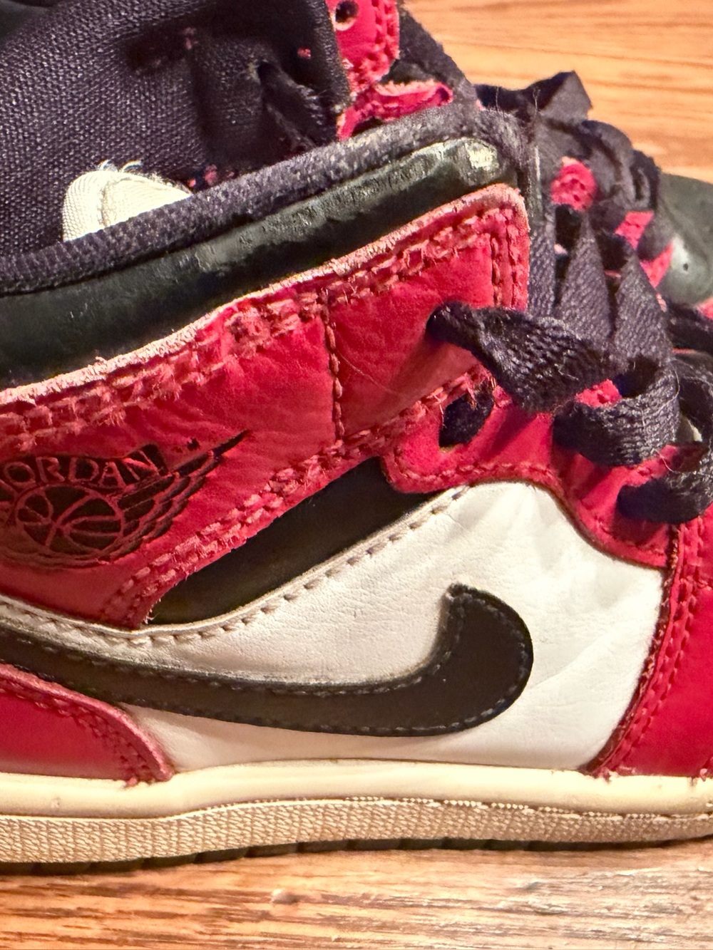Jordan Kids Red Black White High-Top Sneakers